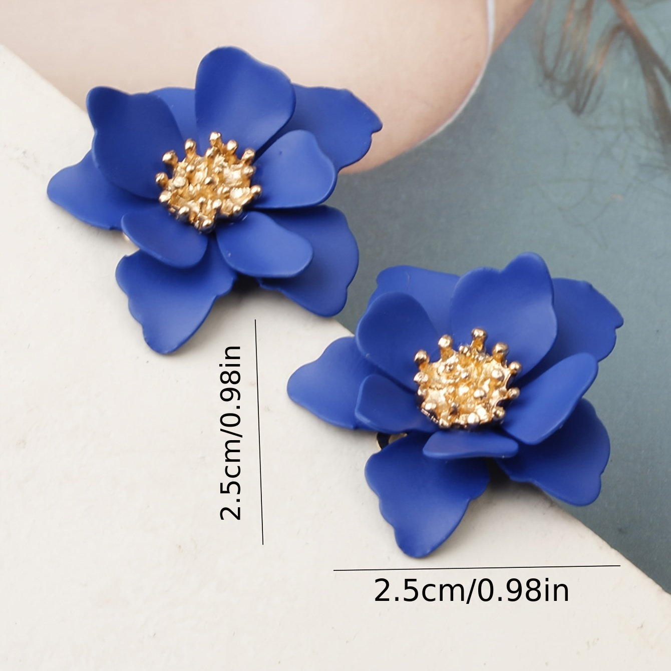 Matte Painted Flower Earrings Sweet Natural Style Ethnic Studs